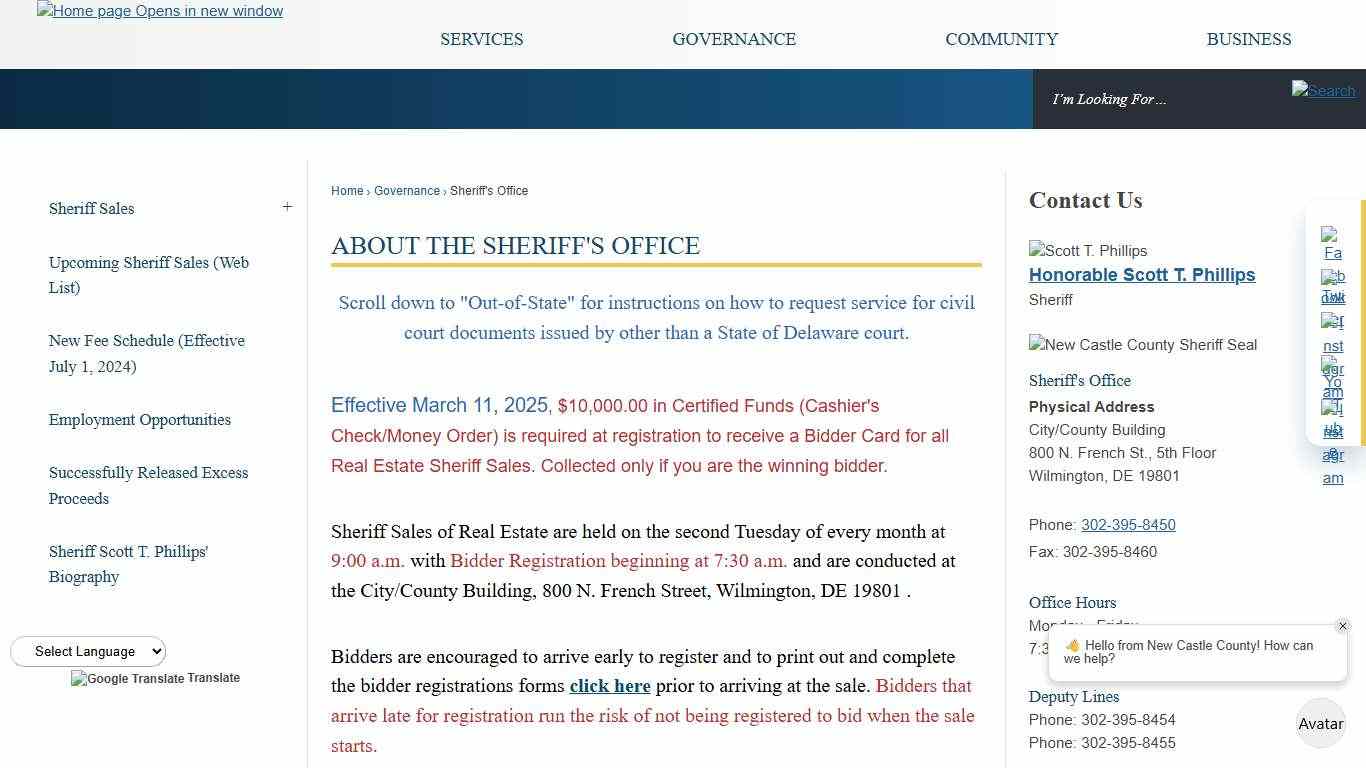 About the Sheriff's Office New Castle County, DE - Official Website